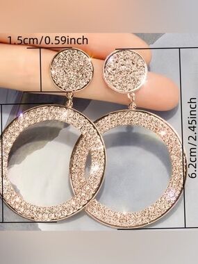 Target Rose Gold Glitter Circle Drop Earrings